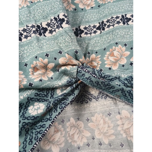 Wall Flower Ladies Sz XL Lotus Floral Print Tie Front T Shirt Hi Low Tunic - Picture 8 of 12